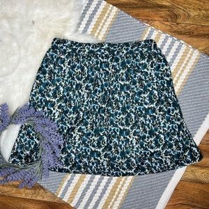 Gap floral abstract lining elastic waistband skirt A5-43